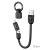 U87 Cool 2-In-1-Silicone Charging Cable For Lightning+Type-c-(l=0.2m)  - Black 